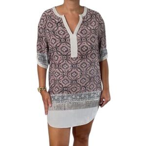 ALLSAINTS Patterned High Low Silk Tunic Dress